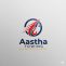 Aastha Towing Logo - Trusted Road Partner, red and blue tow hook inside a circle with motion lines.